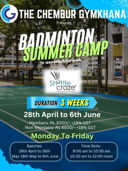 Get ready for an action-packed summer. This flyer has all the details for our upcoming Badminton Summer Camp, including batch dates and time slots for young shuttlers looking to improve their skills.