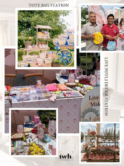 From tote bags to potlis, we love a good DIY station. These setups allow guests to get creative and make their own personalized favors, ensuring they leave with a unique memory of your event.