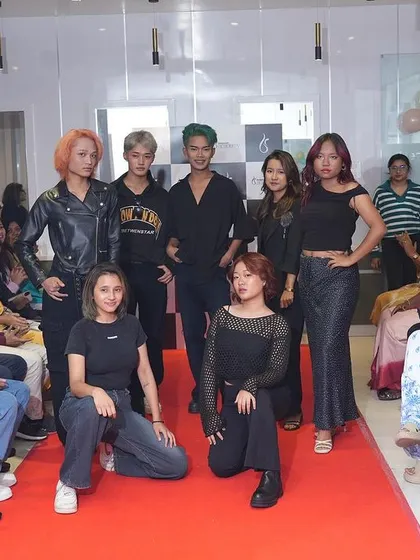Our students take the runway at our HRBR Layout launch event, showcasing their incredible hair and makeup skills with confidence and style.