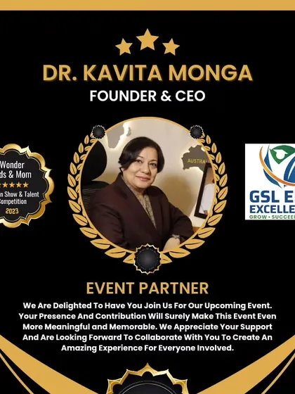 A big thank you to our event partner, Dr. Kavita Monga of GSL EDU Excellence. Her collaboration helps make this event a meaningful and memorable experience for all involved.