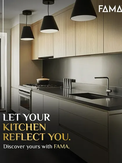 Let your kitchen reflect you. This design features a mix of light wood and stainless steel for a clean, professional look. The pendant lights add a touch of industrial chic, perfect for a modern home.
