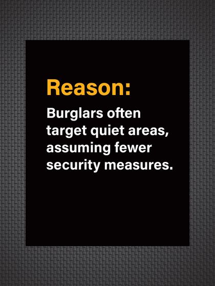 Reason: Burglars often target quiet, affluent areas, assuming there are fewer security measures in place.