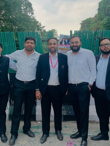 Celebrating the win of a 'Bade bhai' for the post of Additional Secretary of the Saket Court Bar Association.