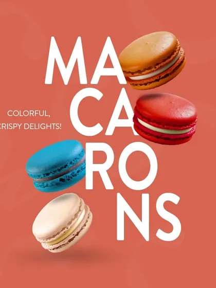 Colorful, crispy, and creamy. Our macarons come in a variety of delightful flavors, each with a delicate shell and a smooth, rich filling.