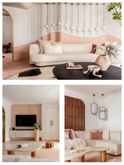 A beautiful collage of the living room and family lounge from our feature in Architect & Interiors India.
