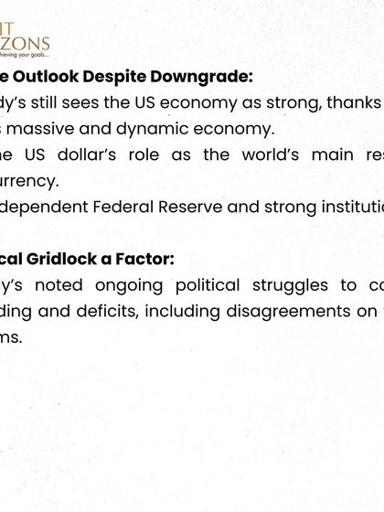 We cover Moody's downgrade of the US credit rating and its market impact. This bulletin explains the reasons for the downgrade, the subsequent gold rally, and what it means for investors.