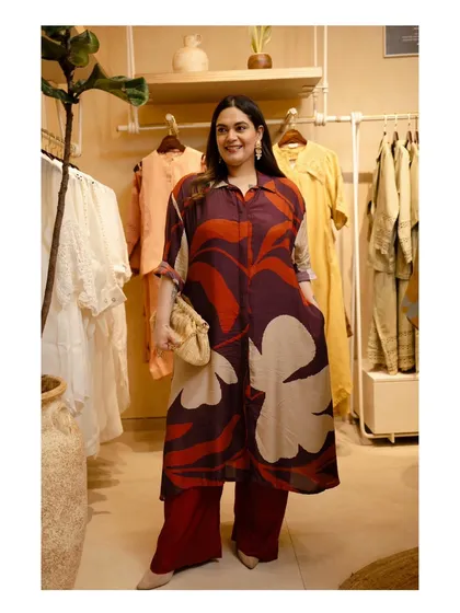 Attending the True Browns store launch at DLF Mall of India. I chose this printed co-ord set from their collection to showcase their festive, contemporary Indian wear.
