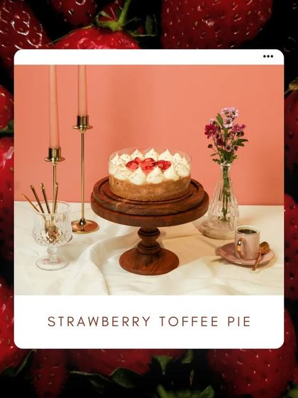 Our Strawberry Toffee Pie, another delicious creation from our seasonal strawberry menu.