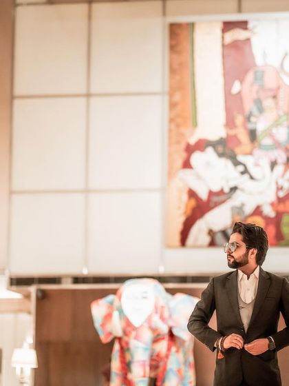 "Now it's my turn." A stylish shot taken at The Lalit hotel, showing the professional and polished look I bring to luxury events.