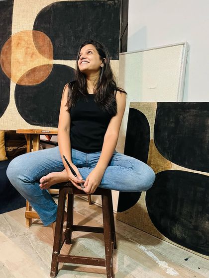 A happy moment in my studio, surrounded by my work. On World Art Day, I celebrate being in my element, feeling both bizarre and perfectly at home.