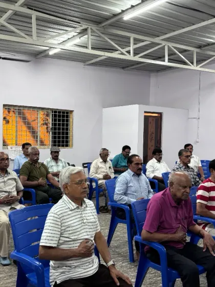 Through the Yogavijnana Foundation, we launched the 'Prāṇa Sañjīvini' program to empower senior citizens with the practice of Pranayama. Here, participants engage in a chair-based breathing session. This initiative reflects my commitment to making the profound benefits of yoga accessible to everyone in our community, at every stage of life.