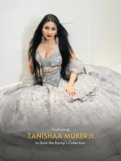 We believe style can be smart and sustainable, and so do the stars. Here’s Tanishaa Mukerji looking elegant in a gorgeous silver-grey lehenga from our pre-owned designer collection.