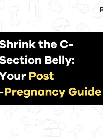 A post-pregnancy guide for shrinking the C-section belly. This carousel emphasizes that healing takes time and patience is power. It provides tips like staying hydrated, eating balanced meals, starting with gentle movements, and prioritizing sleep.
