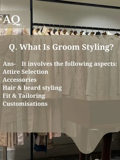 The key elements of groom styling include everything from attire and accessory selection to ensuring the perfect fit and tailoring. I handle all these details to create a cohesive look.