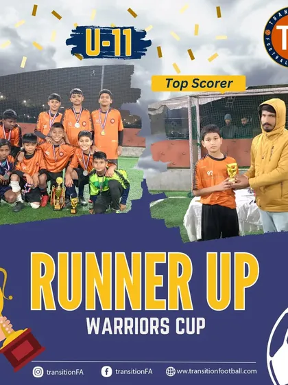 My U-11 team fought hard to become the runner-up in the Warriors Cup. I am proud of their performance and the recognition of our player as the top scorer.
