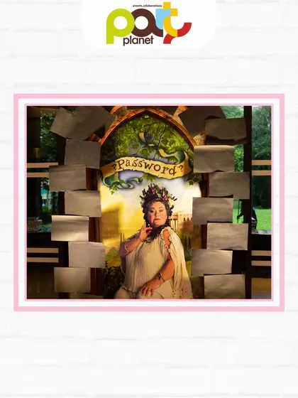 An interactive photo booth featuring the Fat Lady portrait, the guardian of the Gryffindor common room, adding an authentic touch.