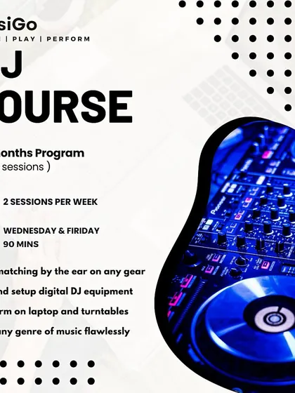 Our 3-month DJ course is a comprehensive program covering beatmatching by ear, using digital equipment, and performing on turntables. With two 90-minute sessions per week, you'll be ready for the stage.