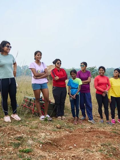 Another shot of our volunteer crew, ready to introduce the next generation of girls to the joys of climbing.