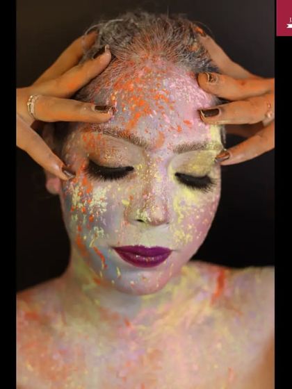 Another powerful image from the Holi-themed shoot, capturing the essence of the festival of colors.