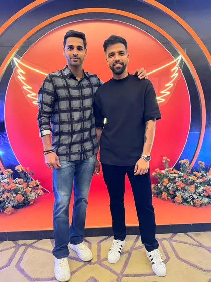 Life is beautiful. A photo with the swing king, Bhuvneshwar Kumar. It's an honor to work with and learn from such a world-class athlete.