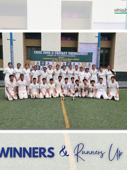 A proud moment from the CISCE Zone-A Cricket Tournament. Our partnership with Shishuvan School yielded fantastic results with our U14 and U17 boys' teams emerging as winners and the U17 girls' team securing the runner-up position.