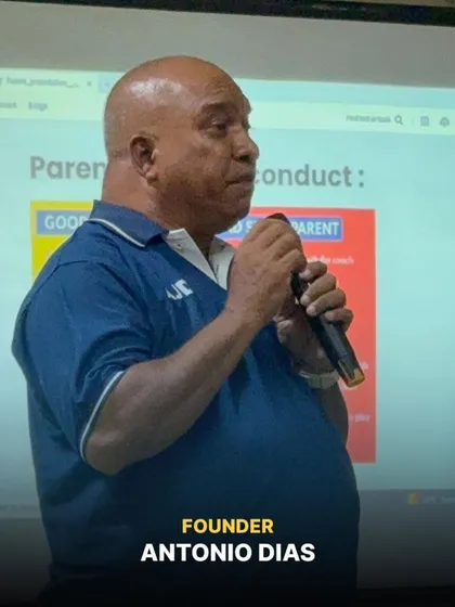 Our founder, Antonio Dias, addressing parents and outlining our coaching philosophy and season plans at the Annual Parent's Meeting.