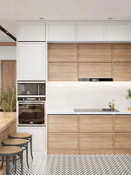 Modular Kitchen - Modular Home Interiors Wood, White & Neutral Palettes photo 5
