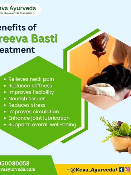 Greeva Basti is a cornerstone of our neck and upper back treatments. This therapy nourishes tissues, reduces stress, and improves joint lubrication, providing relief from stiffness and pain.