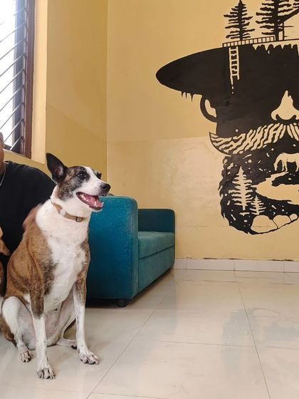 Welcoming our new staff member, Krissh. The dogs gave him the best welcome party.