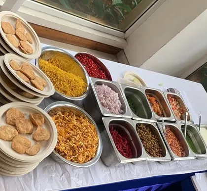 Our interactive chaat counters are always a hit at parties. We provide a fresh spread of ingredients like papdi, sev, chutneys, and vegetables for guests to create their own perfect plate.
