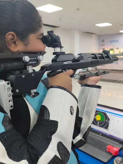 Akshaya in action at the North Zone competition in Delhi. Her superb performance secured her spot in the National Championship.