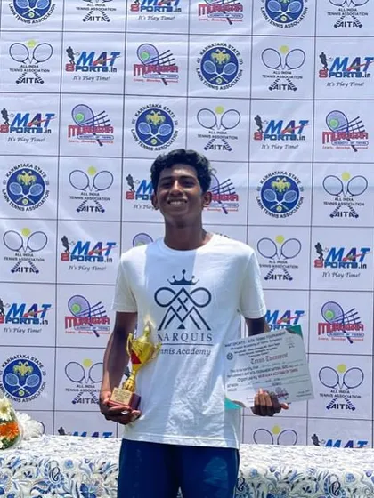This is what the grind is for. We are incredibly proud of our player Nithinbarath KS for winning the AITA U-16 Nationals in Bengaluru. This trophy represents countless hours of hard work, discipline, and fight. We don't just train players; we build champions.