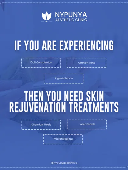 If you are experiencing a dull complexion, uneven tone, or pigmentation, you may need skin rejuvenation treatments. Procedures like chemical peels, laser facials, and microneedling work deeper than creams to restore your skin's vitality.