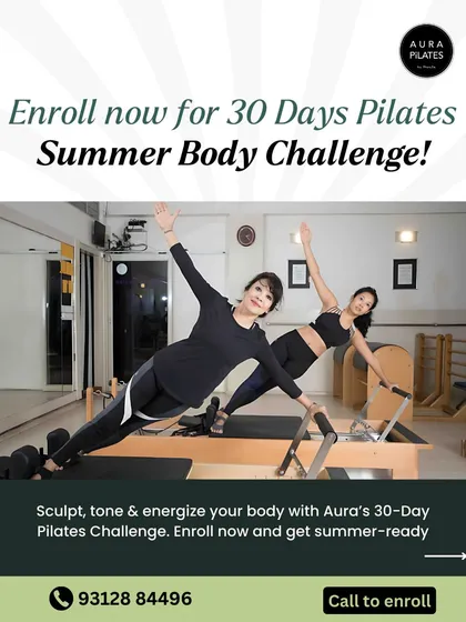 Sculpt, tone, and energize your body with our 30-Day Pilates Challenge. Enroll now and get summer-ready with our supportive fitness community.