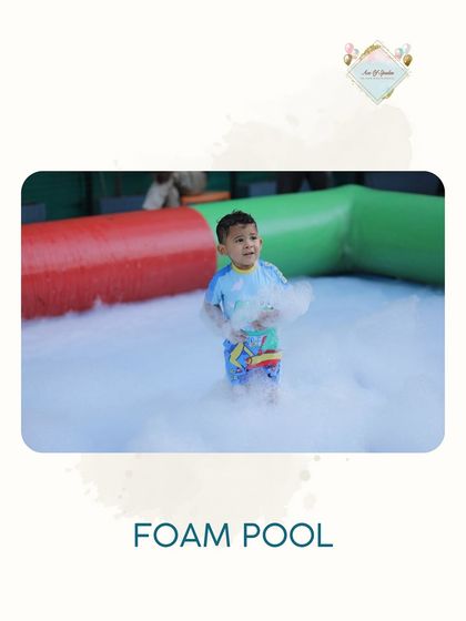 A foam pool is one of my most popular offerings. It provides a unique sensory experience for kids and endless photo opportunities.