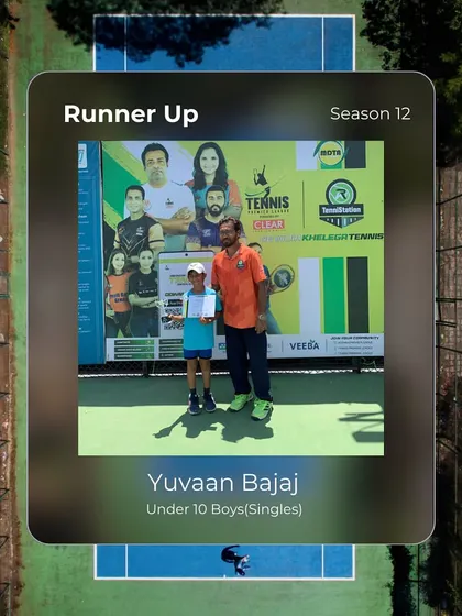 Congratulations to Yuvaan Bajaj, the Runner Up in the Under 10 Boys (Singles) at Season 12.