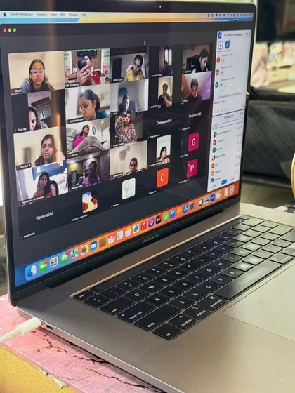 Can't make it to my Chennai studio? No problem. I host live, interactive online workshops so you can learn from the comfort of your home. You get the same detailed guidance, lifetime access to recordings, and support from our community.