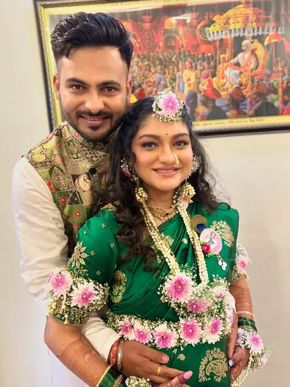 A portrait of the expecting couple. My airbrush makeup ensures they both look picture-perfect for these cherished memories.