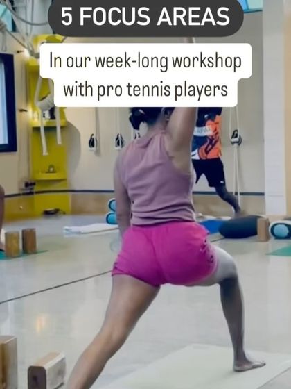 Highlighting one of the five focus areas from our tennis workshop. Here, the emphasis is on the standing poses that build leg strength and stamina, which are the bedrock of an athlete's endurance.