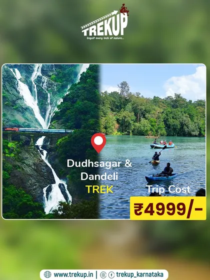 The ultimate combo trip: Dudhsagar trek and Dandeli water sports, all for just ₹4999. This package is packed with adventure from mountains to rivers.