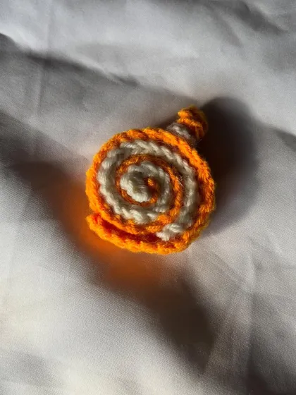 The orange and cream crochet cake roll. This one is so bright and cheerful.