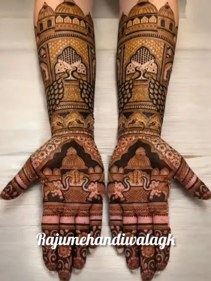 Raju Mehendi - Bridal Mehendi Royal Motifs: Palaces, Peacocks & Elephants photo 16