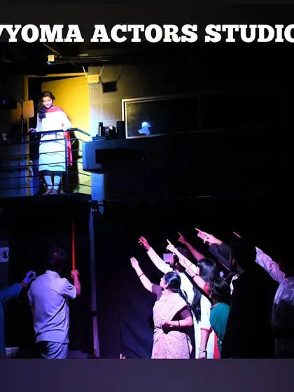 A promotional image for our Vyoma Actors Studio, showcasing a scene from a past student production.