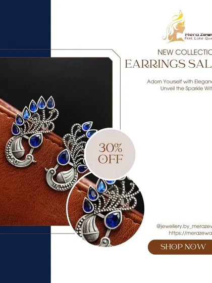 Here are the peacock studs in a vibrant royal blue. This color is bold and eye-catching, perfect for when you want your accessories to be the star of the show.