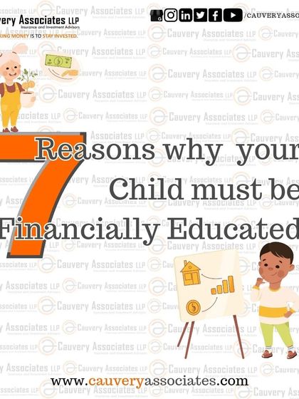 A duplicate visual introducing the "7 Reasons" for financially educating your child.