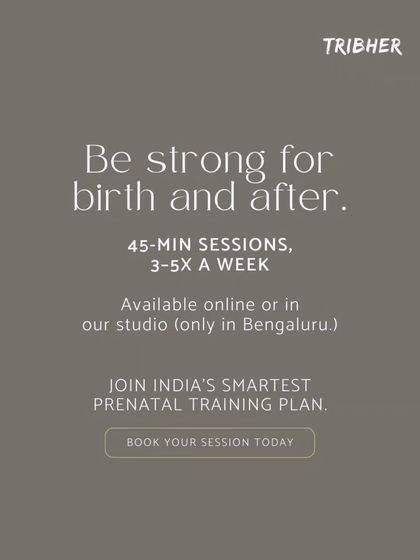Be strong for birth and after. Our 45-minute sessions, available online or in our Bengaluru studio, are designed to be a smart, safe, and effective way to build strength throughout your pregnancy.