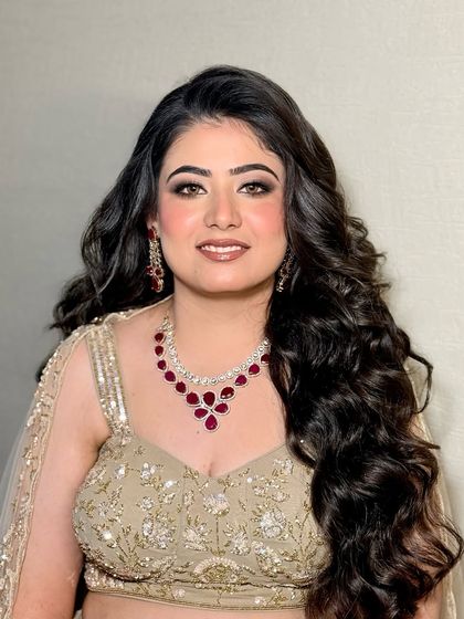 A portrait of Bhoomika, looking confident and beautiful for her engagement party.