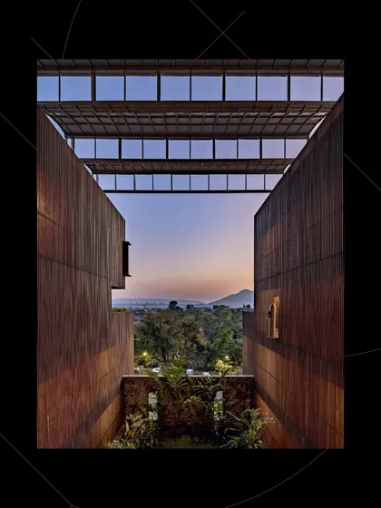 This view from the Radisson Resort in Lonavala captures the essence of our work. The architecture frames the natural landscape, creating a seamless connection between the built form and the surrounding topography, a principle that guides all our designs.