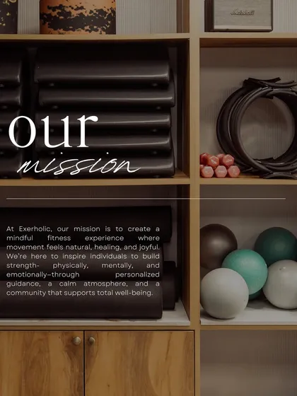 Our mission is to create a mindful fitness experience where movement feels natural and joyful. This is reflected in our curated space and personalized guidance.
