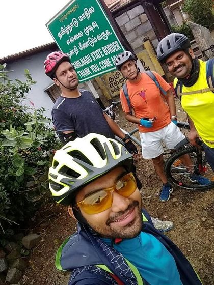 We made it to the Tamil Nadu state border! This picture marks a huge milestone on one of our 80km+ rides.